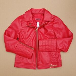 NEW GUESS Dana Faux-Leather Moto Jacket SZ 10